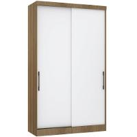 Guarda Roupa Modulado 134,50cm 2 Portas De Correr Paris Luciane Móveis Avelã Pf Com Branco Pf - 1