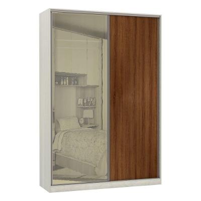 Guarda Roupa Solteiro Luciane Prime Plus 2 Portas Correr 3 Gavetas Legno Crema MDP