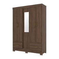 Guarda Roupa Solteiro 05 Portas 02 Gavetas B60 Briz Castanho Hp - 2