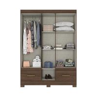 Guarda Roupa Solteiro 05 Portas 02 Gavetas B60 Briz Castanho Hp - 3