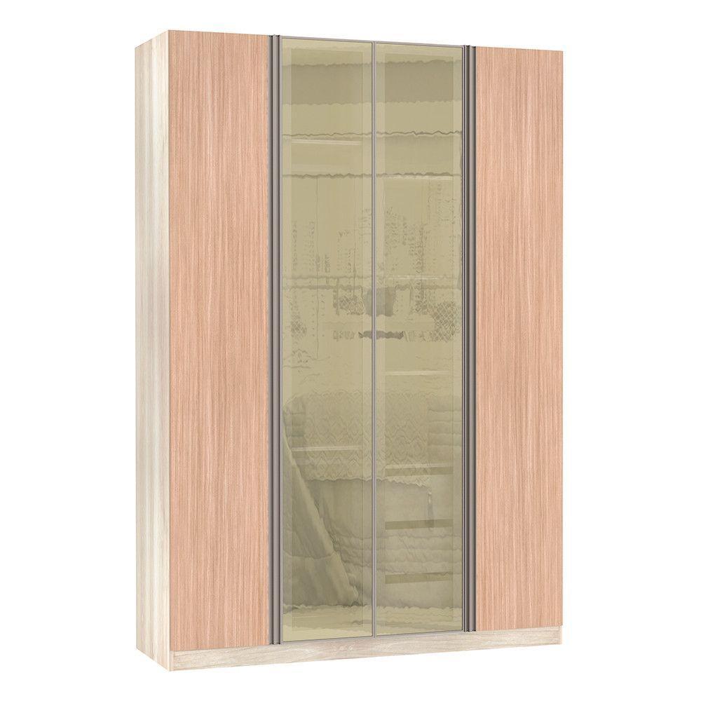 Guarda-roupa Solteiro 4 Portas Legno Crema Com Cumaru - 1