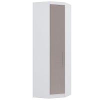 Guarda Roupa De Canto Diagonal Modulado 70cm 1 Porta Alpes Luciane Móveis Branco Pf Com Cinammon Pf - 1