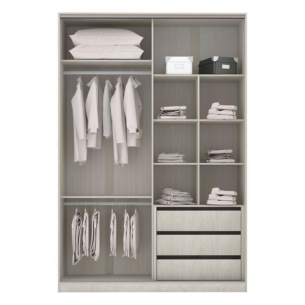 Guarda-roupa 2 Portas De Correr 8 Cm Crema Com Connect - 3