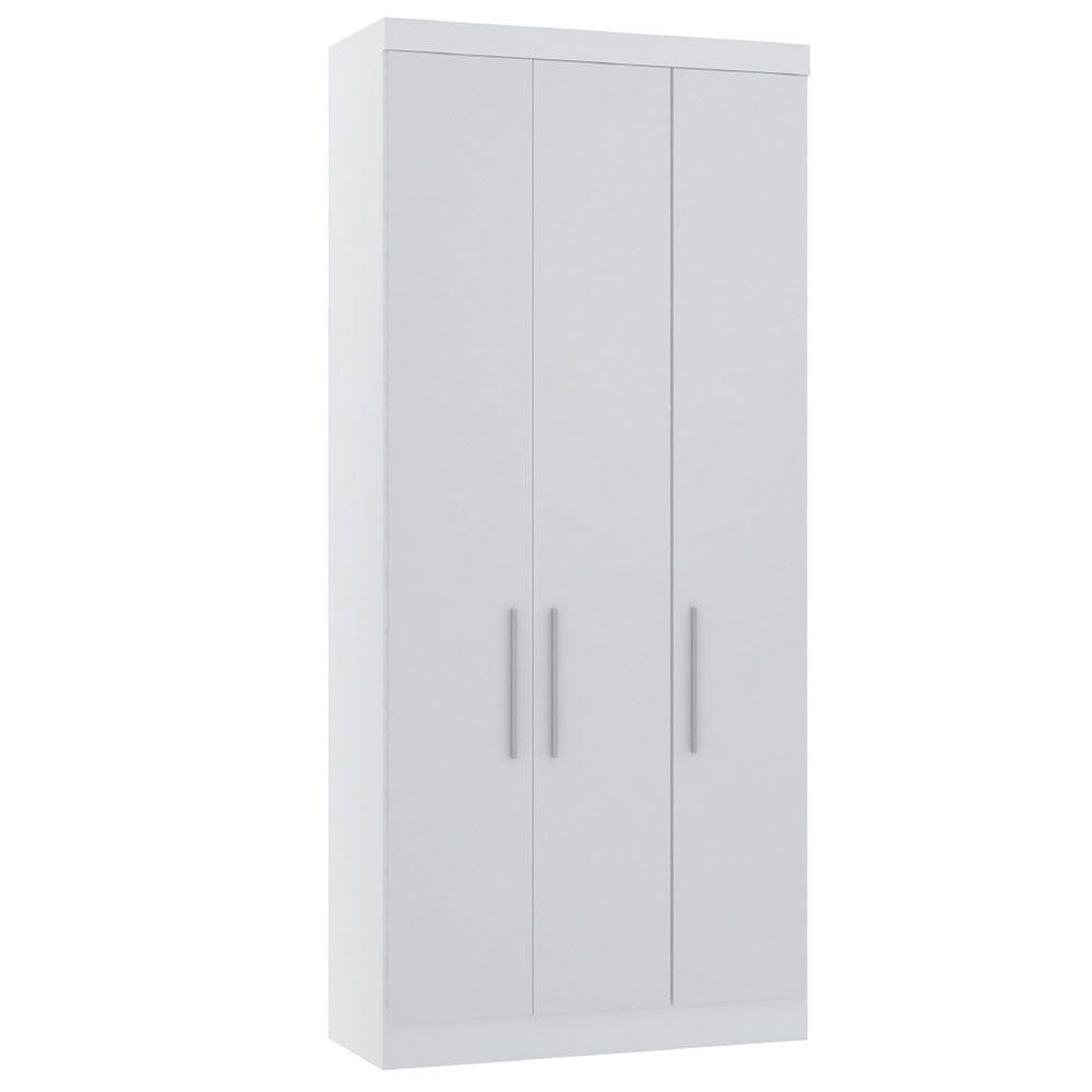 Guarda Roupa Modulado 101,50cm 3 Portas Alpes Luciane Móveis Branco Pf Com Branco Pf - 1
