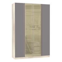 Guarda-roupa Solteiro 4 Portas Legno Crema Com Cinza Puro - 1
