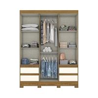 Guarda Roupa Casal 03 Portas 04 Gavetas B55 Briz Nature Com Off White - 3