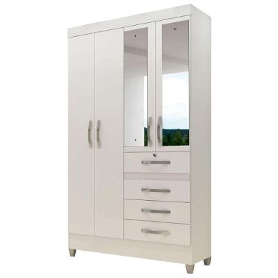 Guarda Roupa Solteiro Sobral 4 Portas Branco/rosa/azul/lilás