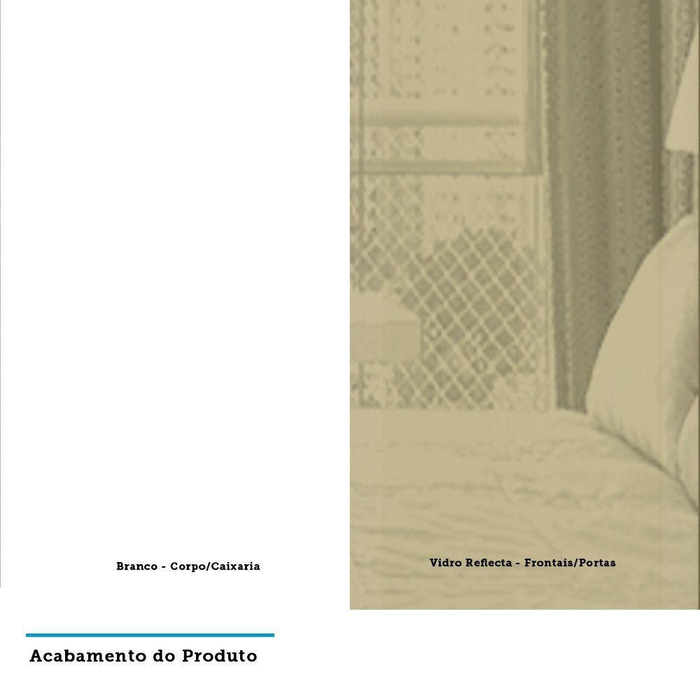 Guarda Roupa Modulado Canto 2 Portas 111,9cm Branco Bronze - 2