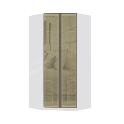 Guarda Roupa Modulado Canto Closet Prime Luciane 2 Portas Reflecta Bronze Branco