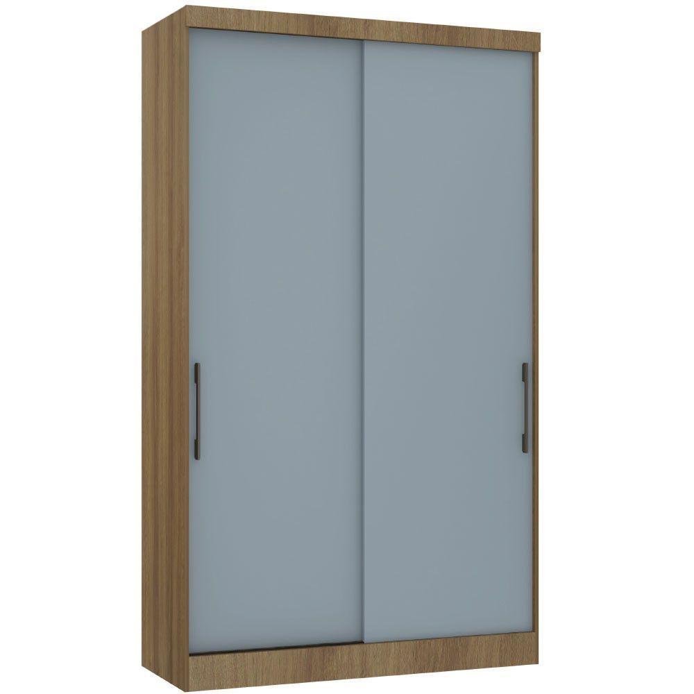 Guarda Roupa Modulado 134,50cm 2 Portas De Correr Paris Luciane Móveis Avelã Pf Com Grey Sky Pf - 8