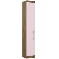 Guarda Roupa Modulado 38cm 1 Porta Paris Luciane Móveis Avelã Pf Com Rosa Pf - 1