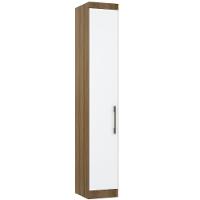 Guarda Roupa Modulado 38cm 1 Porta Paris Luciane Móveis Avelã Pf Com Branco Pf - 1