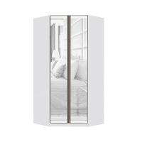 Guarda Roupa Canto 2 Portas 111,9cm Branco Com Espelho - 1