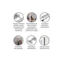 Guarda Roupa Canto 2 Portas 111,9cm Branco Com Espelho - 3