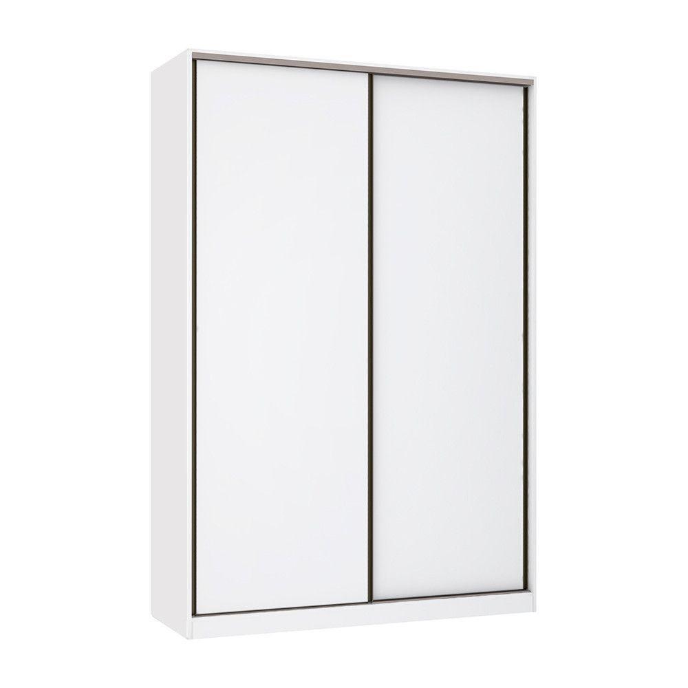 Guarda Roupa 2 Portas De Correr 159cm Branco Com Branco Mat - 1