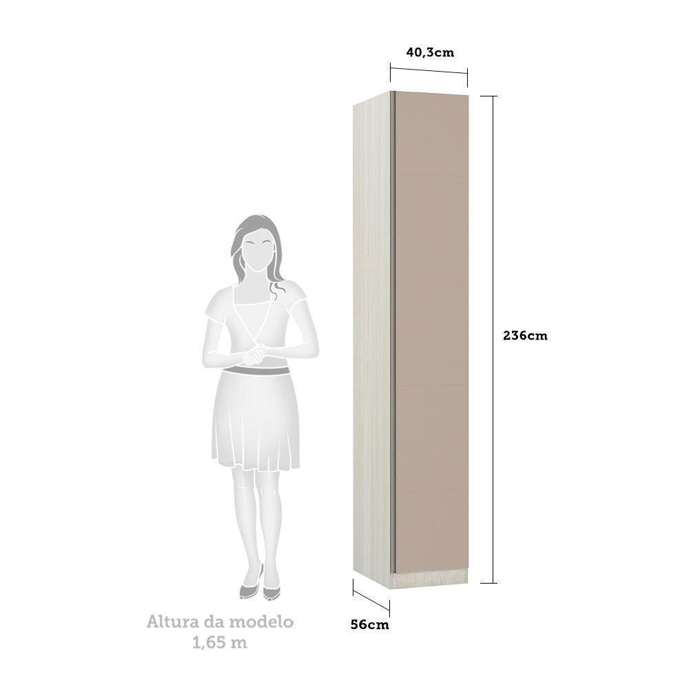 Guarda-roupa 1 Porta 40cm Legno Crema Com Connect - 2