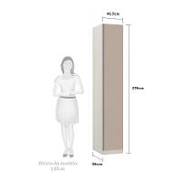 Guarda-roupa 1 Porta 40cm Legno Crema Com Connect - 2