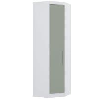Guarda Roupa De Canto Diagonal Modulado 70cm 1 Porta Alpes Luciane Móveis Branco Pf Com Verde Pf - 2