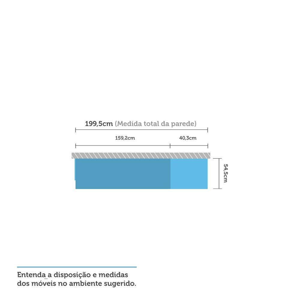 Guarda Roupa Closet, 3 Gavetas, 2 Cabideiros Branco Branco - 3