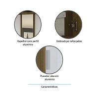 Guarda Roupa De Canto Reto Modulado 90cm 1 Porta Com Espelho Paris Luciane Móveis Avelã Pf - 8