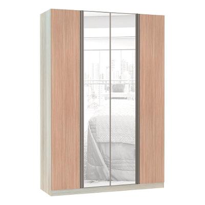 Guarda Roupa Solteiro Prime Plus 4 Portas 3 Gavetas Legno Crema Cumaru Luciane