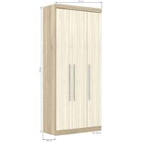 Guarda Roupa Modulado 3 Portas 2 Gavetas 192 Master Avelã Rústico/Ártico Rústico - Eucamóveis - 2