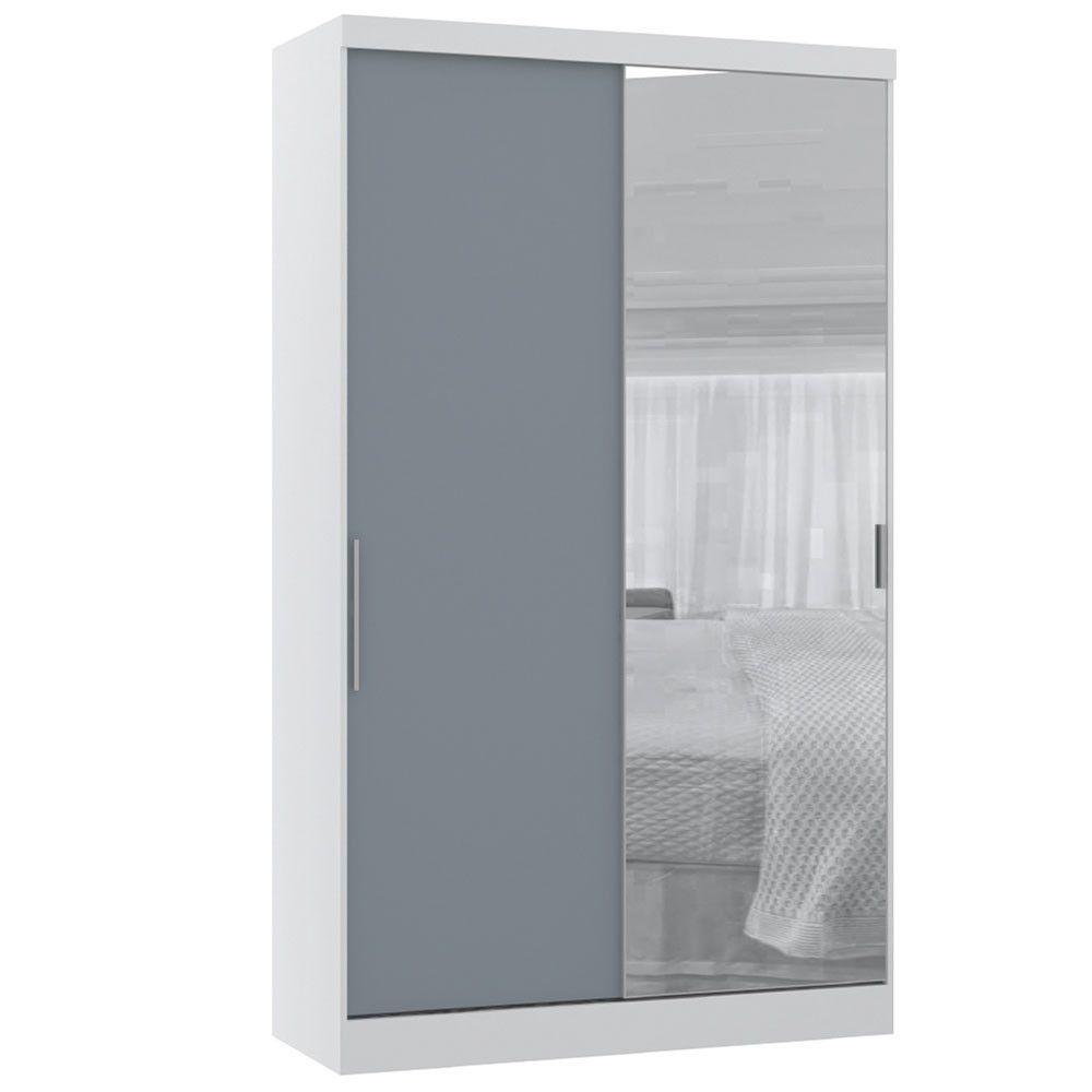 Guarda Roupa Modulado 38cm 1 Porta Alpes Luciane Móveis Branco Pf Com Verde Pf - 1