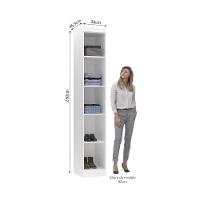 Guarda Roupa Modulado 38cm 1 Porta Alpes Luciane Móveis Branco Pf Com Verde Pf - 11