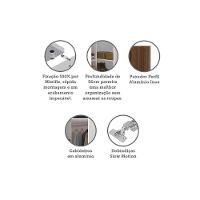 Guarda Roupa Canto 1 Porta 83cm Branco Com Nogueira Dourado - 5