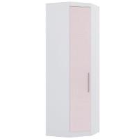 Guarda Roupa De Canto Diagonal Modulado 70cm 1 Porta Alpes Luciane Móveis Branco Pf Com Rosa Pf - 1