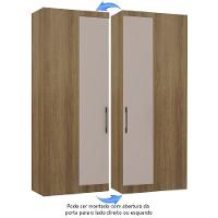Guarda Roupa De Canto Reto Modulado 90cm 1 Porta Paris Luciane Móveis Avelã Pf Com Cinammon Pf