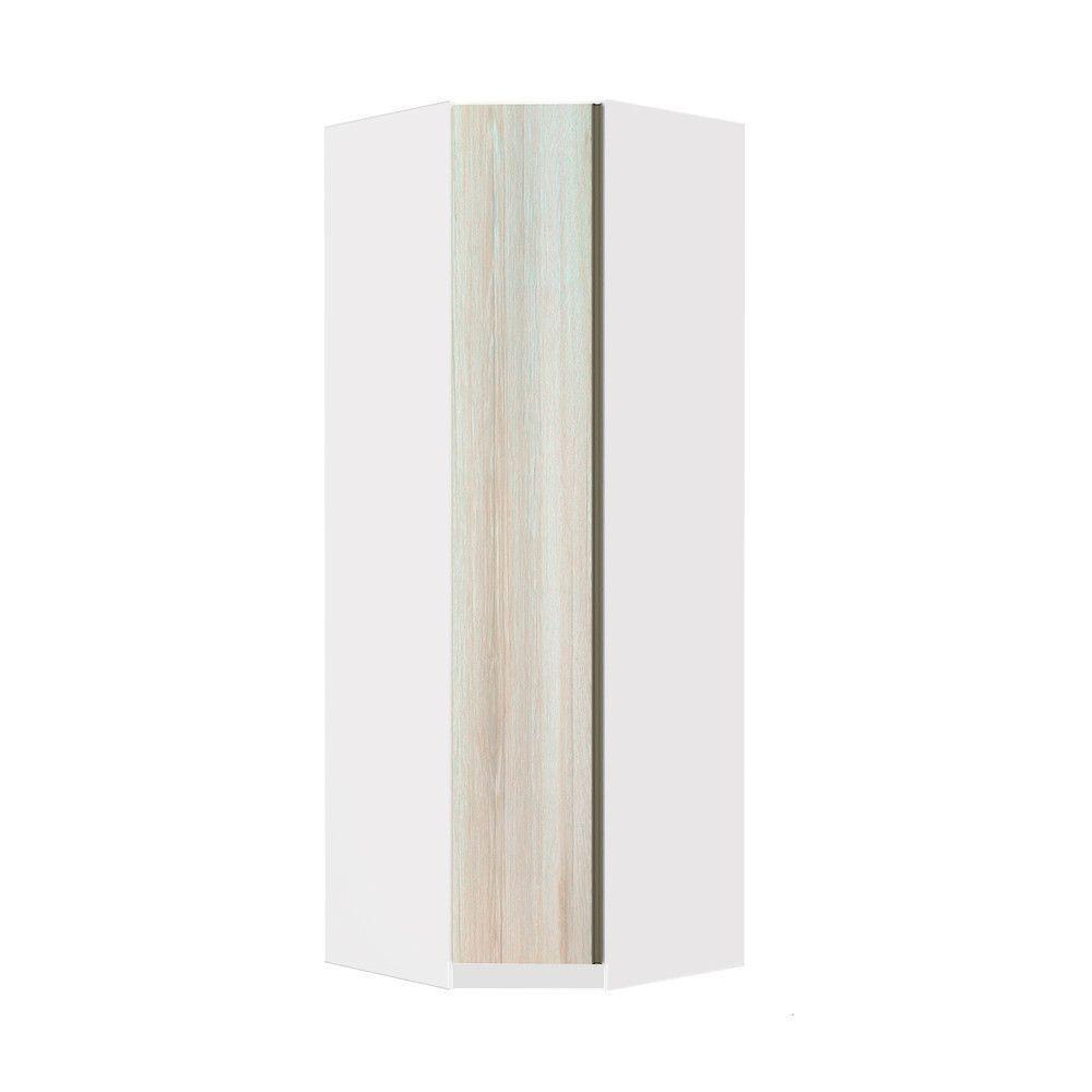 Guarda Roupa Canto 1 Porta 83cm Branco Com Legno Crema - 1