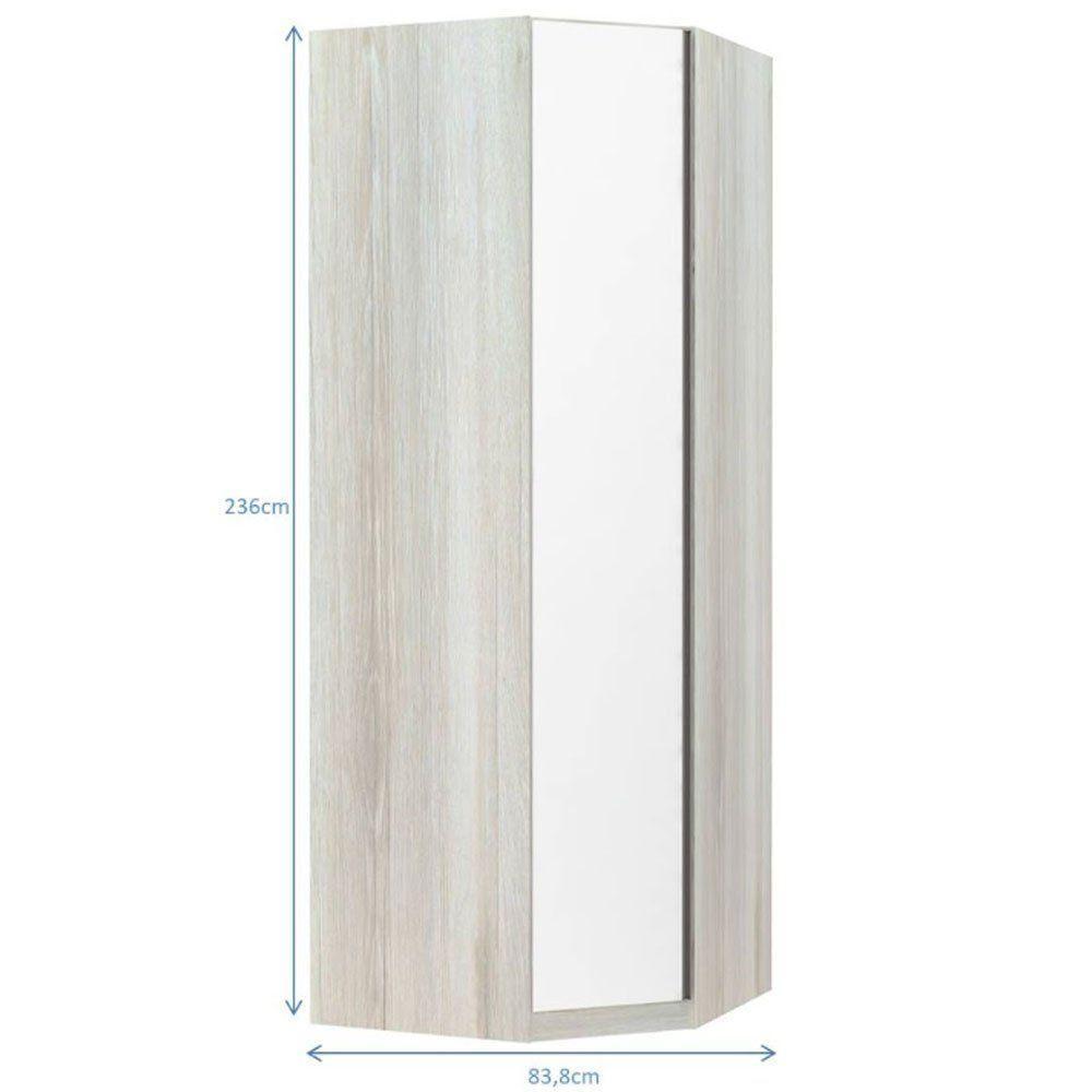 Guarda Roupa 1 Porta 1 Cabideiro Legno Crema Com Branco Mat - 3