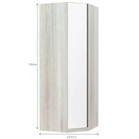 Guarda Roupa 1 Porta 1 Cabideiro Legno Crema Com Branco Mat - 5