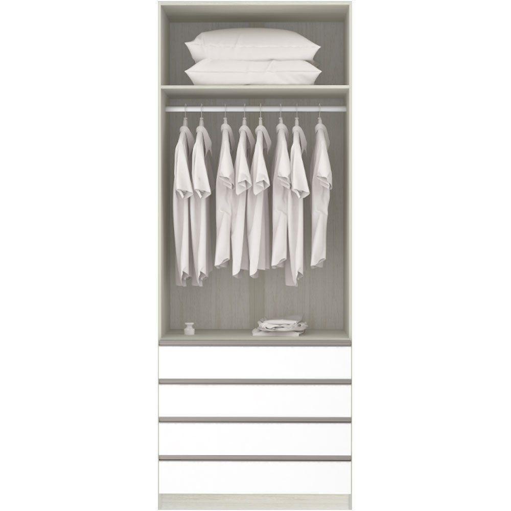 Guarda-roupa 2 Portas 90 Cm Legno Crema Com Branco Mat - 2