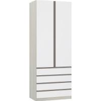Guarda-roupa 2 Portas 90 Cm Legno Crema Com Branco Mat - 1