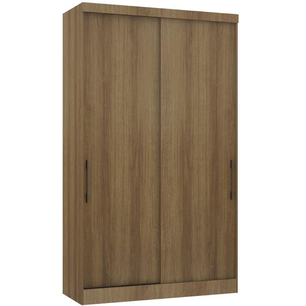 Guarda Roupa Modulado 134,50cm 2 Portas De Correr Paris Luciane Móveis Avelã Pf Com Avelã Pf - 1