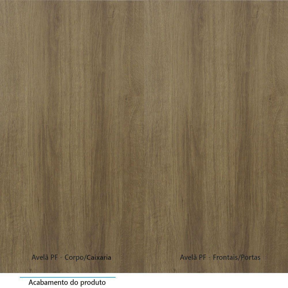 Guarda Roupa Modulado 134,50cm 2 Portas De Correr Paris Luciane Móveis Avelã Pf Com Avelã Pf - 13