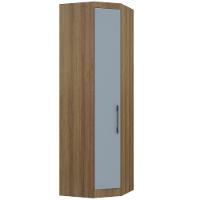 Guarda Roupa De Canto Diagonal Modulado 70cm 1 Porta Paris Luciane Móveis Avelã Pf Com Grey Sky Pf - 2