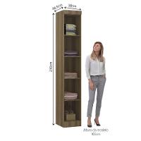 Guarda Roupa Modulado 38cm 1 Porta Paris Luciane Móveis Avelã Pf Com Avelã Pf - 7
