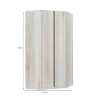 Guarda-roupa Solteiro Luciane Canto Diagonal Prime Plus 2 Portas Legno Crema - 6