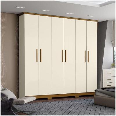 Guarda Roupa Casal Cover 6 Portas Bater 3 Gavetas Off White MDP