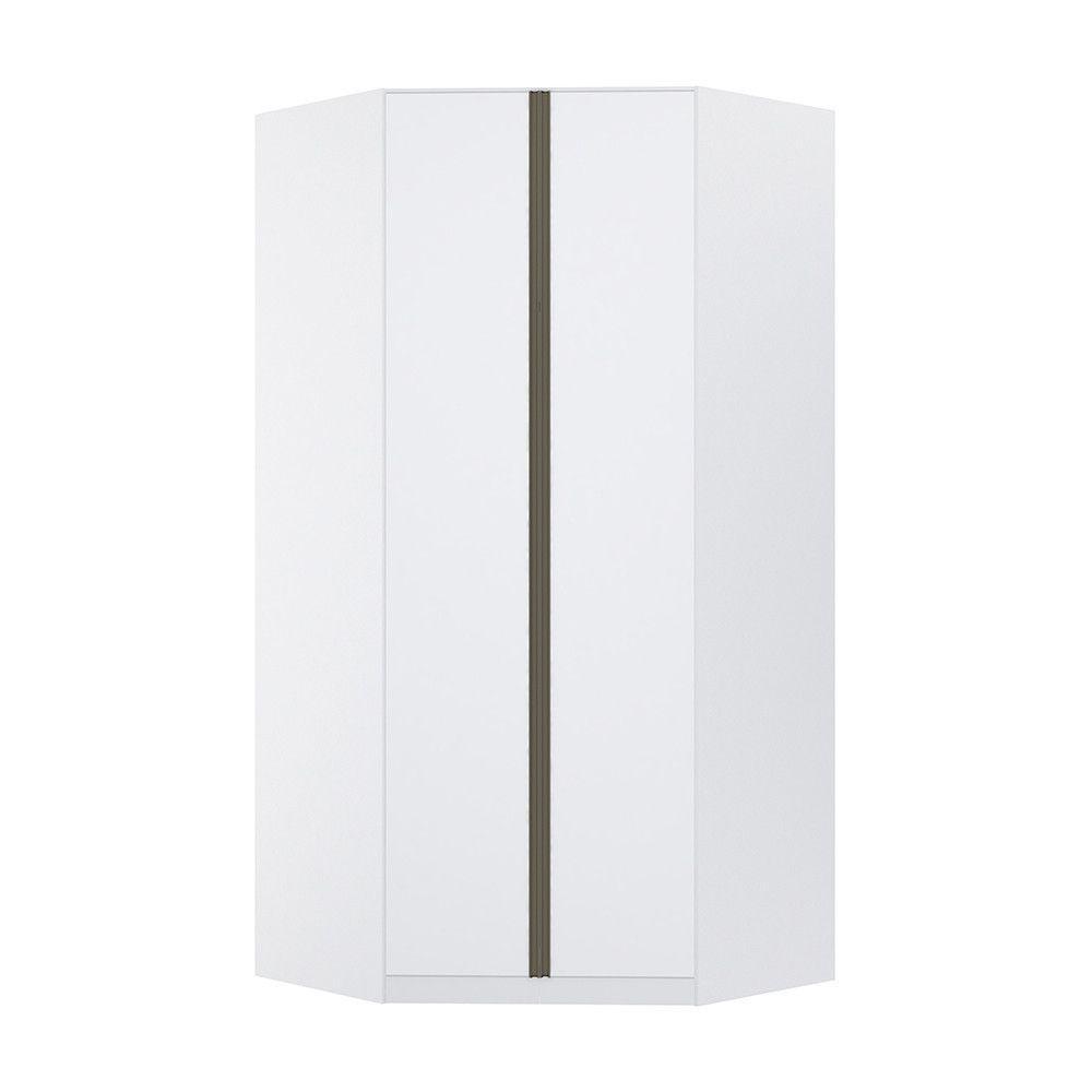 Guarda Roupa Canto 2 Portas 111,9cm Branco Com Branco Mat - 1
