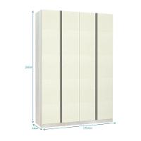 Guarda-roupa 4 Portas 160 Cm Legno Crema Com Kashmir - 2