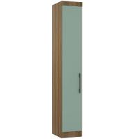 Guarda Roupa Modulado 38cm 1 Porta Paris Luciane Móveis Avelã Pf Com Verde Pf - 8