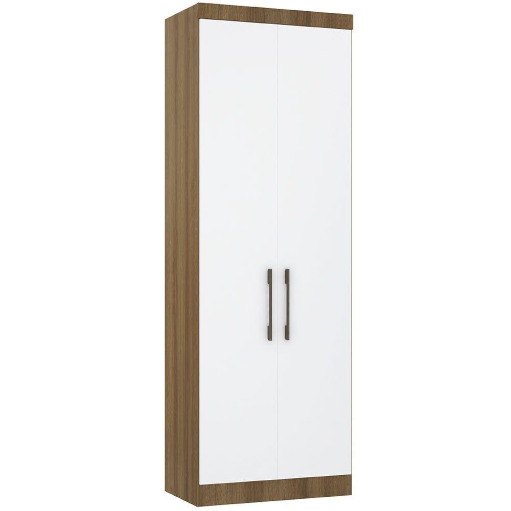 Guarda Roupa Modulado 79cm 2 Portas Paris Luciane Móveis Avelã Pf Com Branco Pf - 3