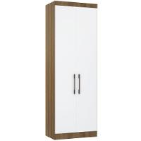 Guarda Roupa Modulado 79cm 2 Portas Paris Luciane Móveis Avelã Pf Com Branco Pf - 5