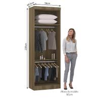 Guarda Roupa Modulado 79cm 2 Portas Paris Luciane Móveis Avelã Pf Com Branco Pf - 11