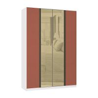 Guarda Roupa 4 Portas 159,2 Cm Bronze Branco Ff Com Gaia - 1