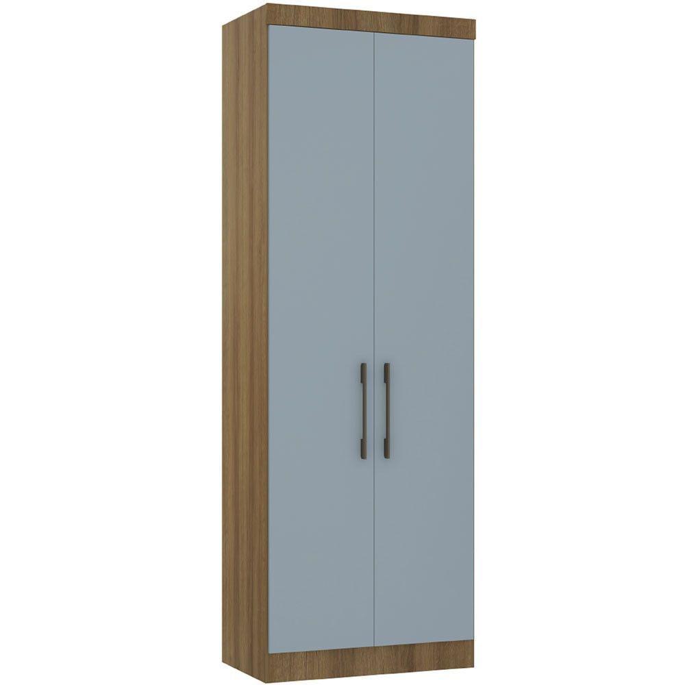 Guarda Roupa Modulado 79cm 2 Portas Paris Luciane Móveis Avelã Pf Com Grey Sky Pf - 3